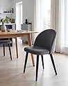 Conjunto de 2 sillas de comedor VISALIA Terciopelo Gris