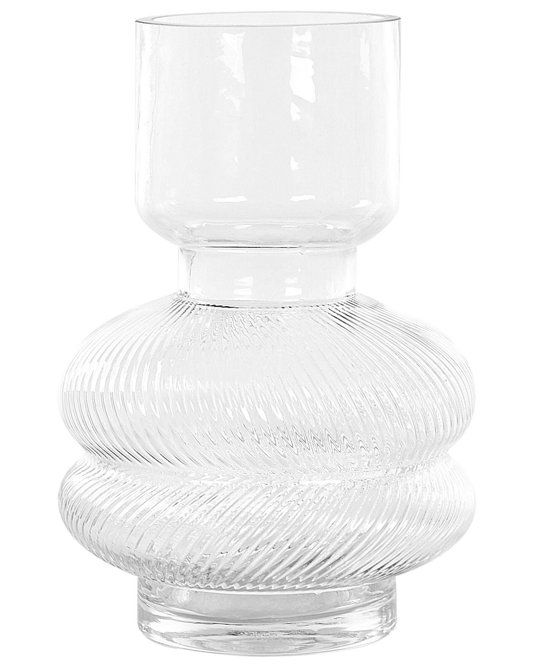 Glass Flower Vase 24 cm Transparent RODIA_838064