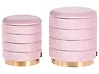 Set of 2 Storage Pouffes GARLAND Velvet Pink
