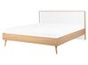  Dřevěná postel LED světle hnědá 160 x 200 cm SERRIS_772474