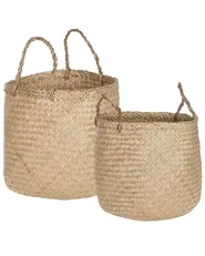 Aufbewahrungskorb 2er Set HALONG Seegras Naturfarben_886551