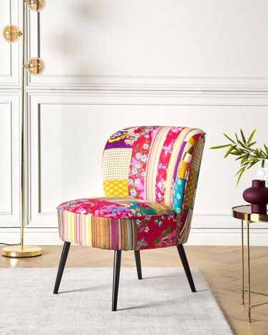 Fabric Armchair Patchwork Multicolour VOSS