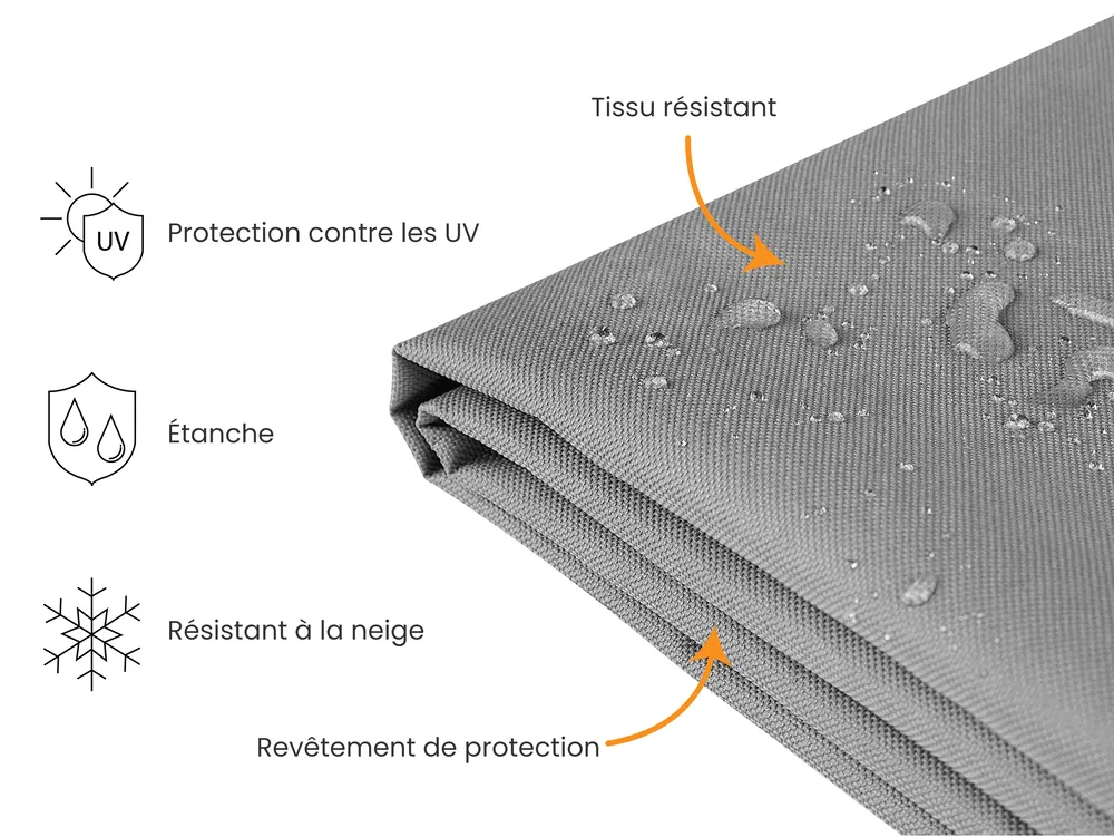 Bâche de protection CHUVA 170 cm 160 cm 75 cm Gris_929788