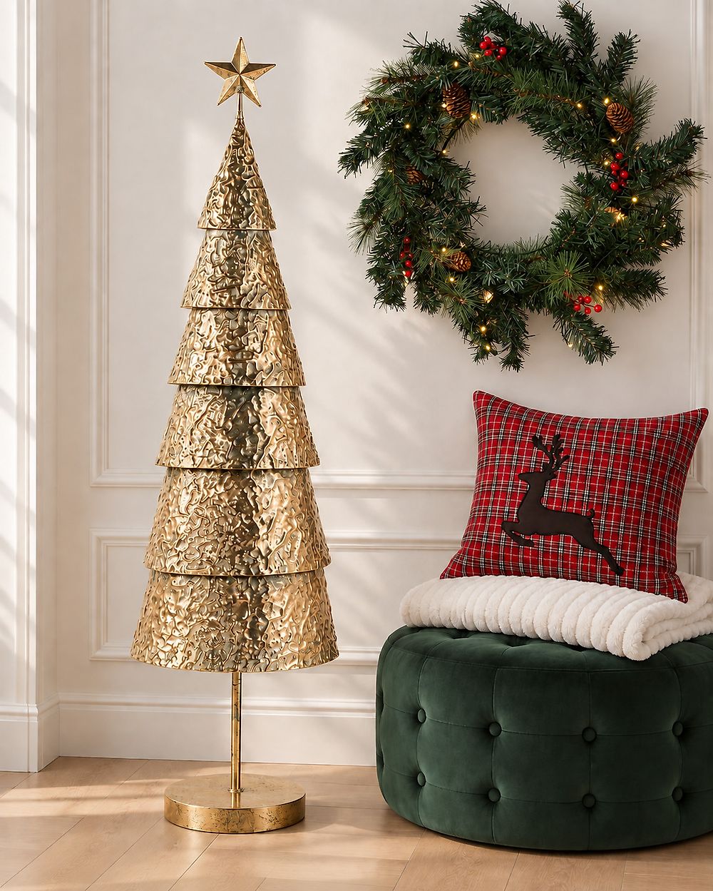 Christmas Decoration PORVOO 110 cm Christmas Tree Gold