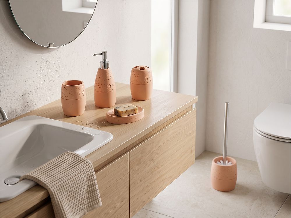 5-Piece Bathroom Accessories Set YARAPA Orange