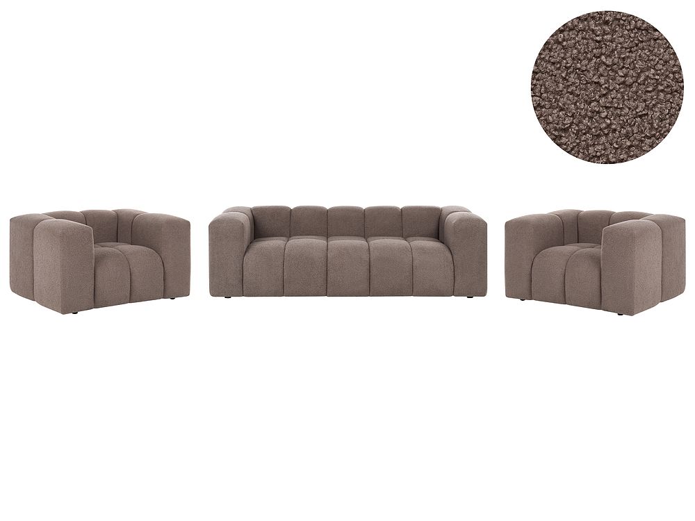 Sofa Set 5-Sitzer ANTOLA Bouclé Taupe
