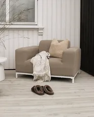 Set of 2 Garden Armchairs ROVIGO Fabric Beige_900992