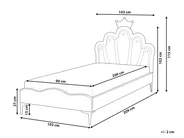 Kids Bed Crown Velvet RUBIAN 90 x 200 cm (EU Single) with LED Lights Pink_962167