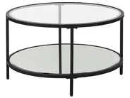 Coffee Table BIRNEY Tempered Glass Black_829604