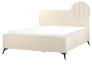 Bed Corduroy VALOGNES 160 x 200 cm (EU King Size) Light Beige_876561