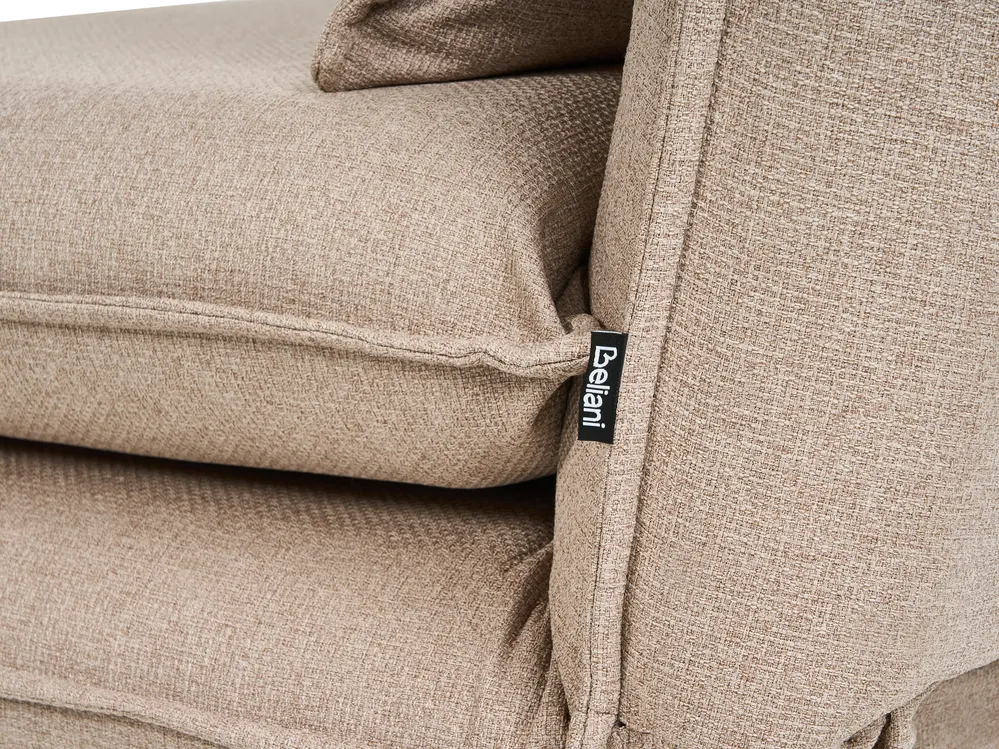 Sofa Bed 2 Seater ABISKO Faux Linen Beige_1030865