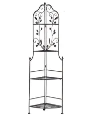 Regał narożny SIDERNO 35 cm 158 cm Metal Czarny_792358