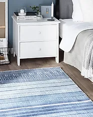 Tapis YARDERE Bleu clair 80 x 150 cm Soie artificielle_1178228