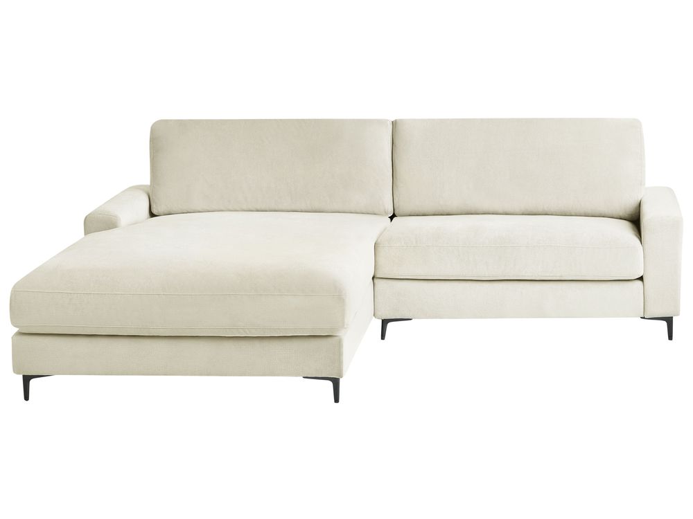 Corner Sofa MALOY Chenille Off-White Right Hand