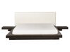 EU King Size Boucle Headboard Waterbed Dark Wood ZEN_931458