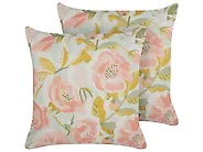 Set of 2 Decorative Cushions ZAHRIYE 45 x 45 cm Pink Floral Pattern_1183077