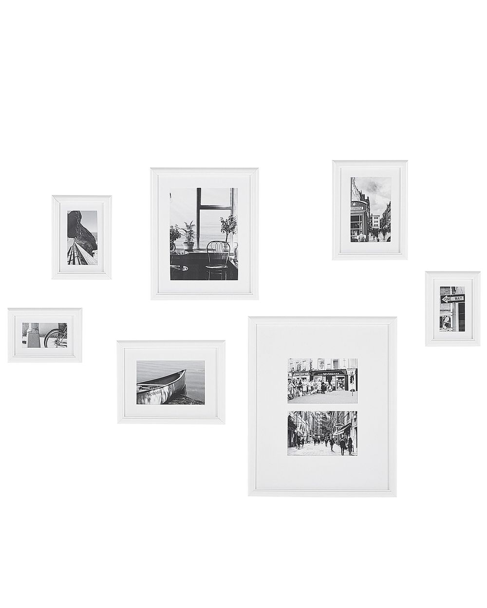 Lot de 7 cadres photo ZINARE Motif urbain Blanc
