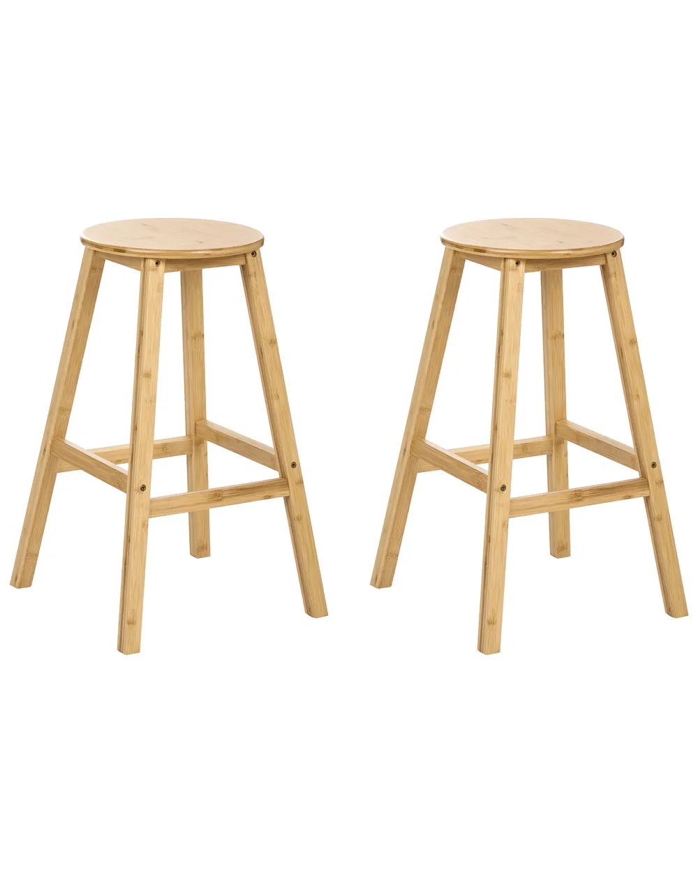 Set mit 2 Barhockern ANCELLE Bambus Hellbraun - Beliani.at