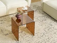 Set di 2 tavolini KENDALL Vetro temperato Marrone_1009493