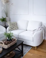 Sofa 2 Seater TROSA Fabric Light Beige_1052660