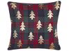 Conjunto de 2 almofadas de veludo vermelho e verde padrão natalício 45 x 45 cm CUPID_814130