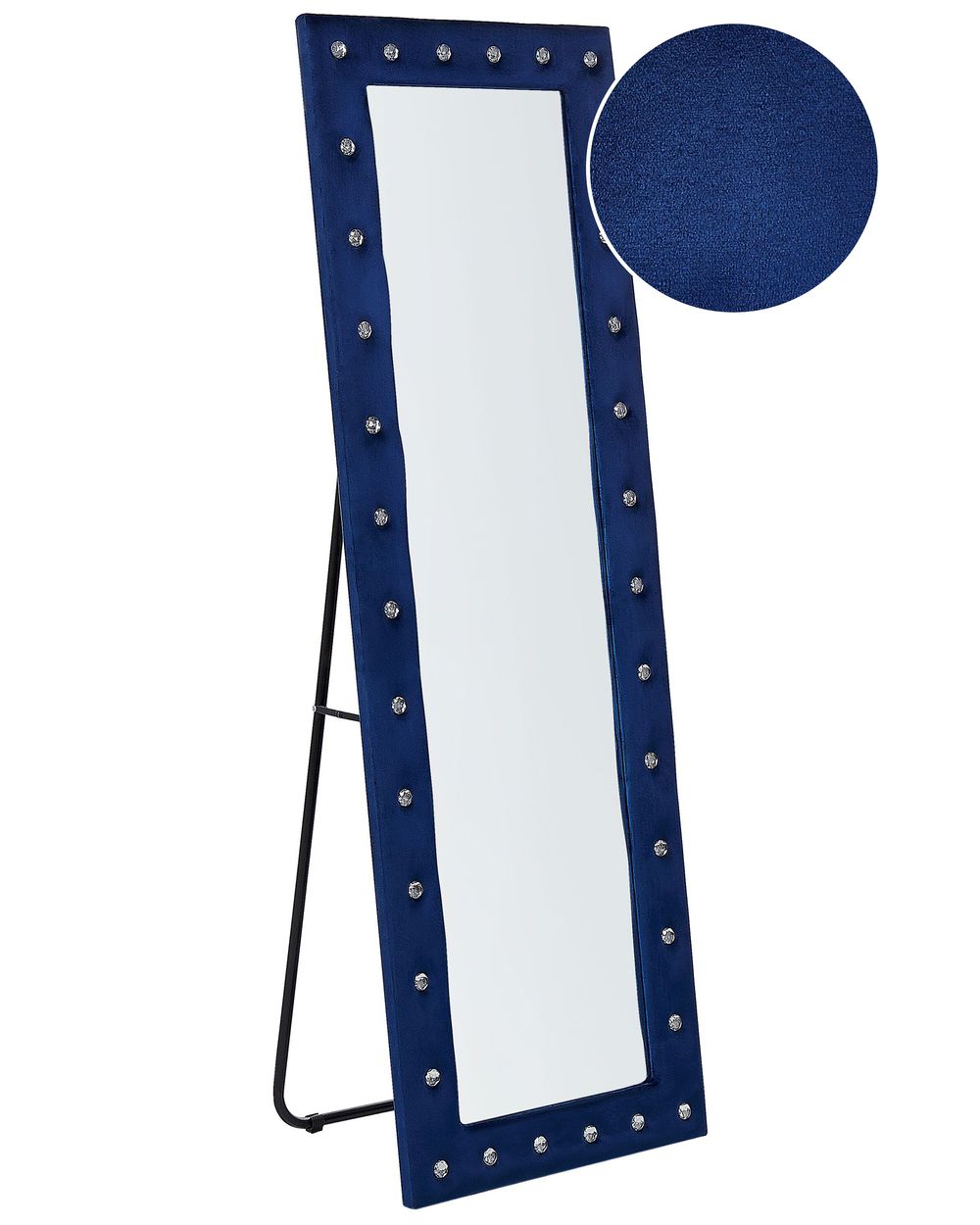 Standspiegel ANSOUIS 150 cm Samtstoff Marineblau