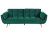 Sofa rozkładana welurowa zielona ASBY_788034