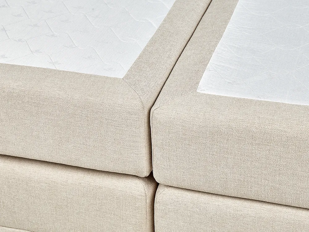 Divan Bed with Storage ARISTOCRAT Fabric Light Beige 160 x 200 cm (EU King Size)_873606