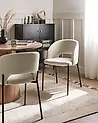 Set of 2 Dining Chairs PENNY Fabric Light Beige