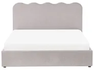 Bett mit Stauraum NANTERRE Chenillegewebe Taupe 160 x 200 cm_1019584