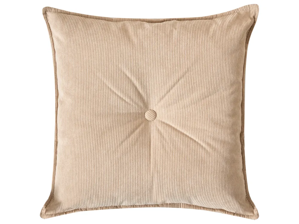 Corner Sofa 3 Seater DOLVA Corduroy Beige Right Hand_984477