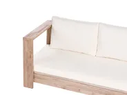Garden Corner Sofa 5 Seater MARETTIMO Certified Acacia Wood Off-White Right Hand_1081716