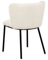 Lot de 2 chaises de salle à manger en bouclé blanc cassé MINA_884685