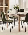 Set of 4 Dining Chairs KALISPELL Velvet Olive Green