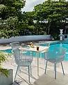 Set of 4 Garden Chairs PESARO Light Blue