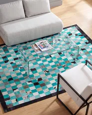 Rug NIKFER Blue 140 x 200 cm Leather_758306