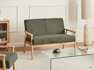 Living Room Set 6 Seater ESRUM Fabric Light Brown/ Green_1023005