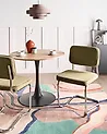 Set of 2 Dining Chairs IRWIN Corduroy Olive Green