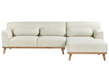 Left Hand Fabric Corner Sofa Off-White SIMOS