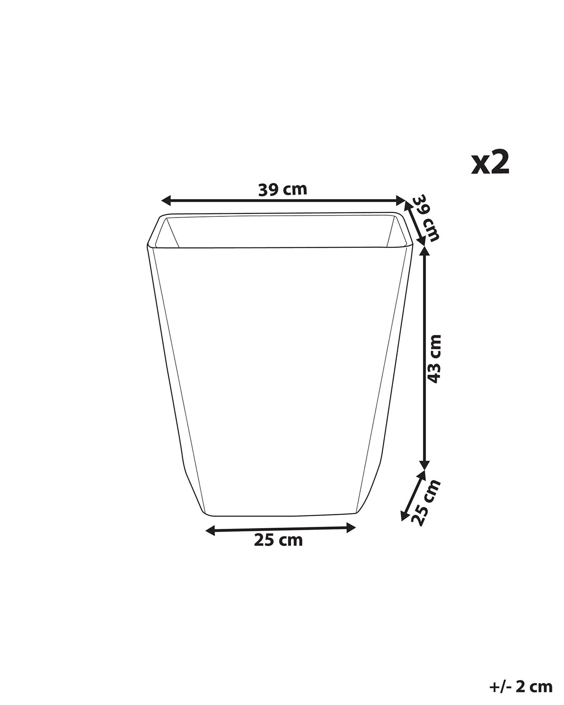 Set of 2 Plant Pots 39 x 39 x 43 cm Beige DELOS _841672 Set of 2 Plant Pots 39 x 39 x 43 cm Beige DELOS _841672