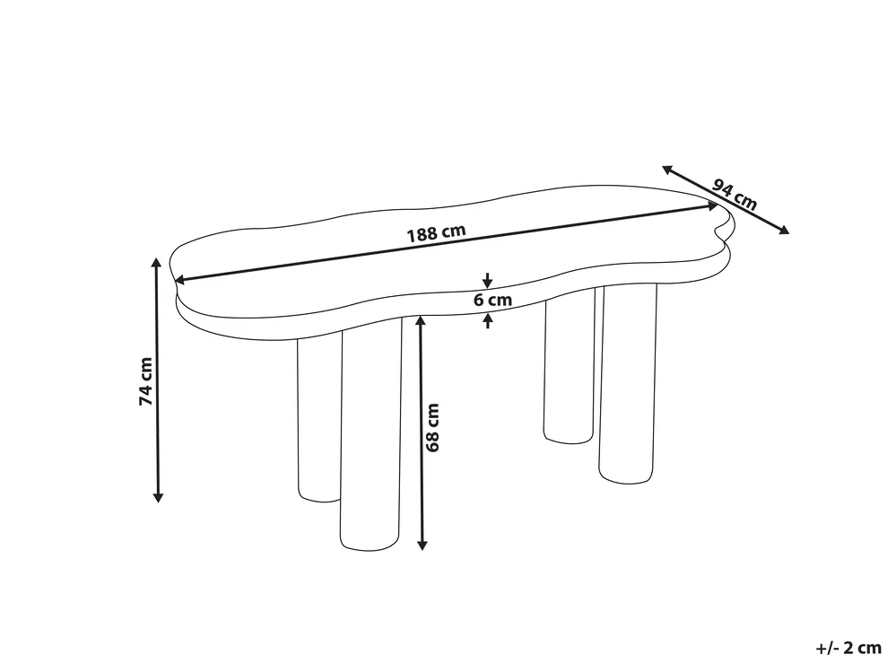 Dining Table ONDLE Off-White 188 cm 94 cm_986562