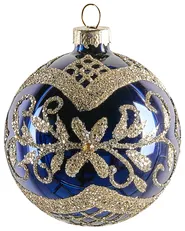 Set of 35 Baubles ICEDROP Glass Blue/ Gold_1062016