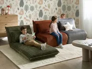 Single Sofa Bed LYSEKIL Corduroy Golden Brown_1043308