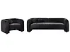 Living Room Set 4 Seater LEIREN Chenille Black