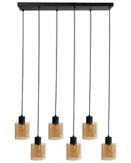 Lampadario a 6 luci KITARE Vetro Beige_1029061