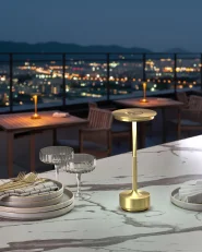 Wireless LED Table Lamp MAGO with Dimmer Metal Gold_1042014