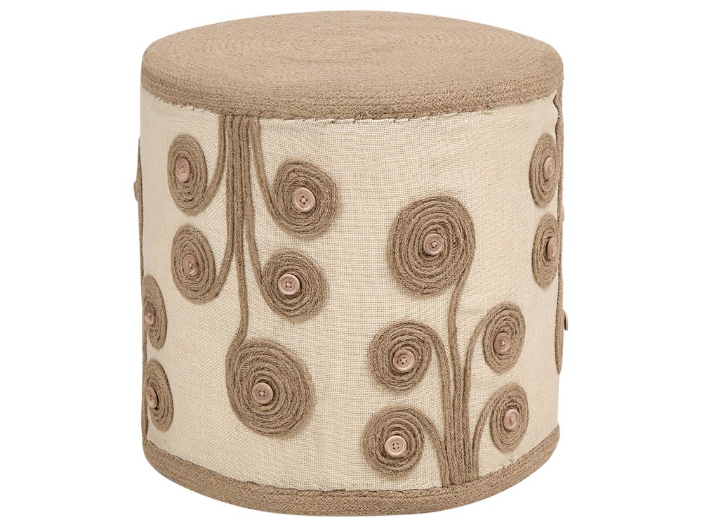 Pouf DIMAN Jute Weiss