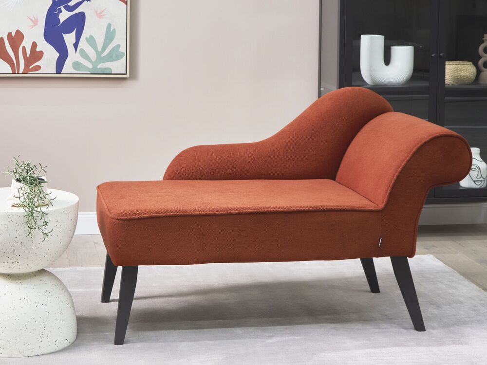 Right Hand Fabric Chaise Lounge Red BIARRITZ Beliani.at
