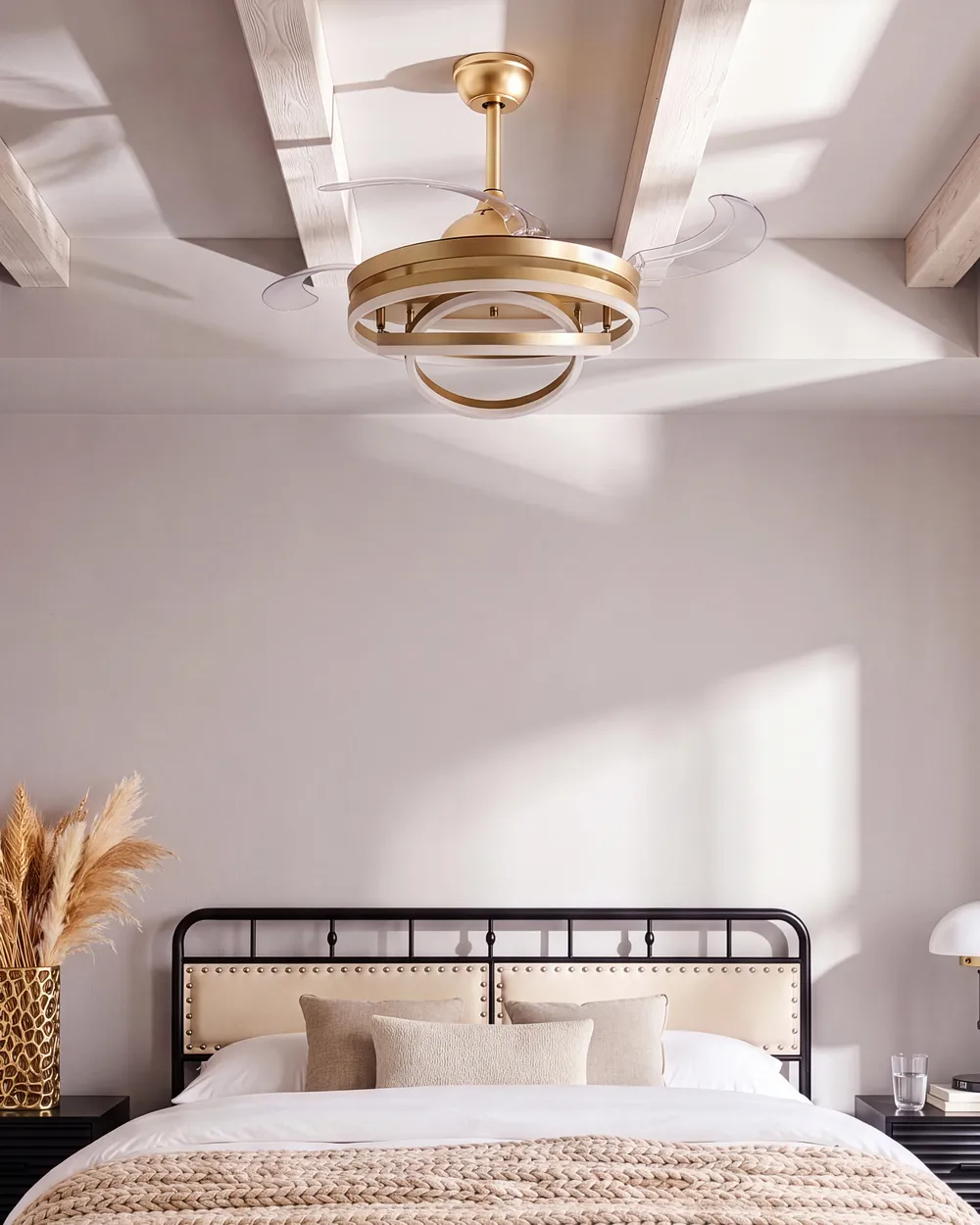 Ceiling Fan with Light AUCILLA with Remote LED Gold_1125706