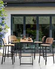 Set di 4 sedie alte PLOSE Materiale sintetico Beige_935413